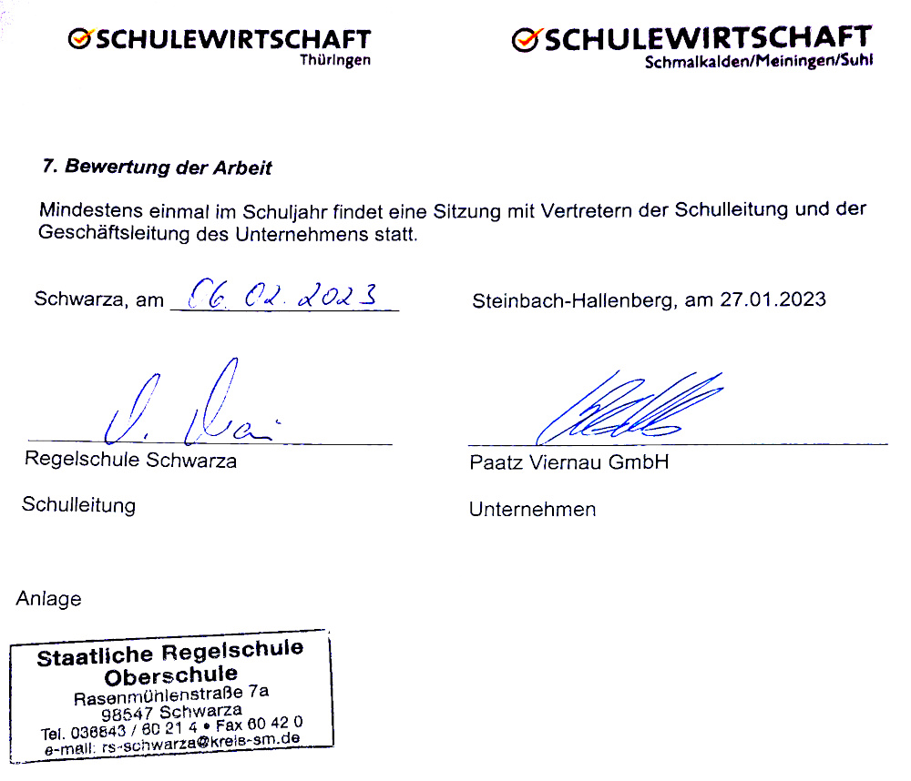 Schwarza Cooperation Contract